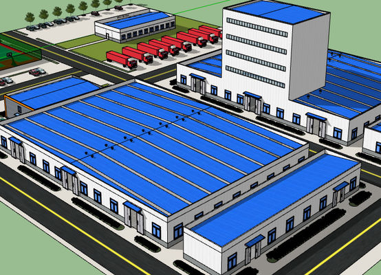 L'ODM d'OEM a préfabriqué le bâtiment ignifuge de construction en acier de structure métallique de 2 étages