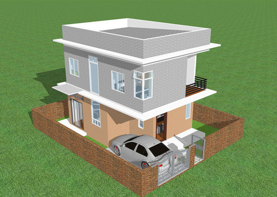 L'immeuble en acier préfabriqué léger de cadre en acier de duplex de villa a galvanisé