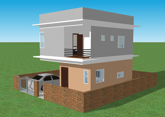 L'immeuble en acier préfabriqué léger de cadre en acier de duplex de villa a galvanisé