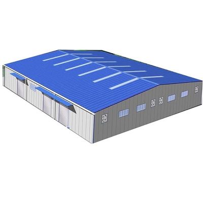 Entrepôt préfabriqué d'atelier de structure métallique de grande envergure protégeant du vent