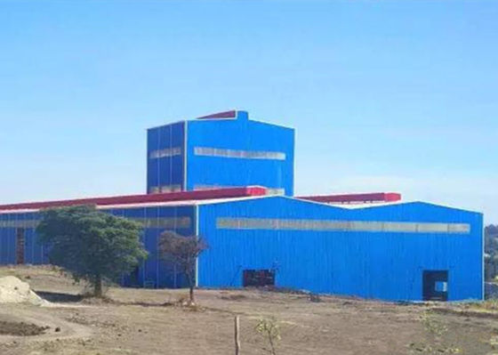 Bâtiment industriel ignifuge fabriqué d'atelier de structure métallique de cadre