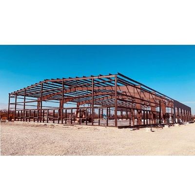 La construction préfabriquée d'entrepôt de structure métallique de poutre en double T de grande envergure ignifugent avec le panneau "sandwich"