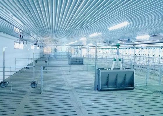 Le portail protégeant du vent de Chambre de porc de structure métallique a préfabriqué le cadre en acier ISO9001