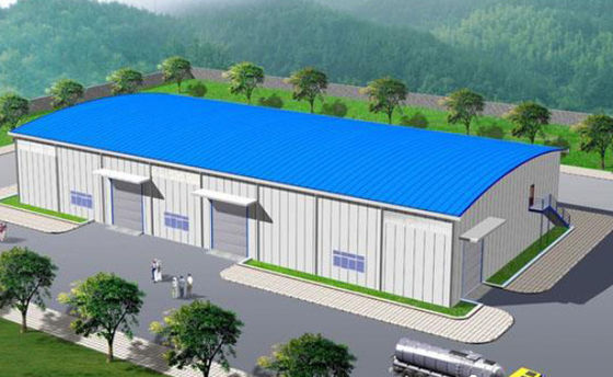 Bâtiment de stockage préfabriqué de cadre en acier d'entrepôt Q235B portail