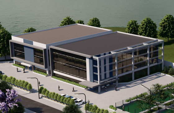 Immeubles de bureaux commerciaux préfabriqués vigoureux en métal protégeant du vent