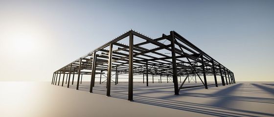 Entrepôt de structure métallique de pente/toit plat avec le mur de panneau "sandwich"/tôle d'acier