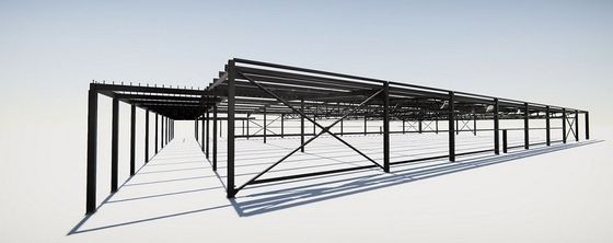 Entrepôt de structure métallique de pente/toit plat avec le mur de panneau "sandwich"/tôle d'acier