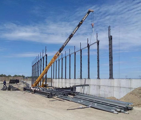 Q355 Construction d'atelier en acier de section en H soudée avec panne de section C/Z