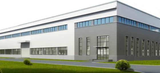 Cadre portail en acier léger préfabriqué commercial Q355B d'immeuble de bureaux