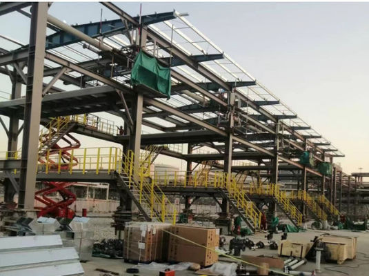 Mezzanine adaptée aux besoins du client ISO9001 protégeant du vent de construction de plate-forme de structure métallique