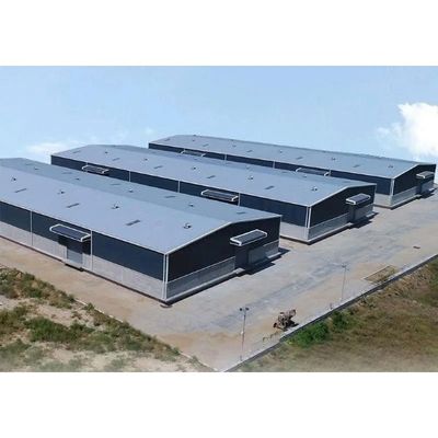 Atelier de cadre en acier établissant la construction structurelle d'entrepôt
