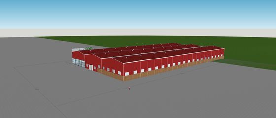 Bâtiment commercial réutilisable de structure métallique du cadre Q235B d'acier de construction