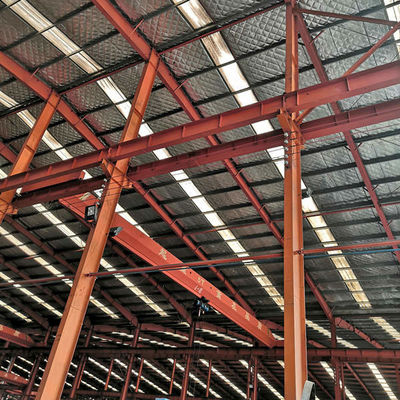 Q355 a soudé la construction d'atelier de structure métallique de section de H peinte