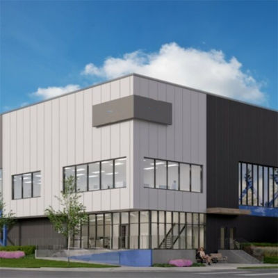Bâtiment commercial en acier préfabriqué sur mesure avec plancher et fondation en béton