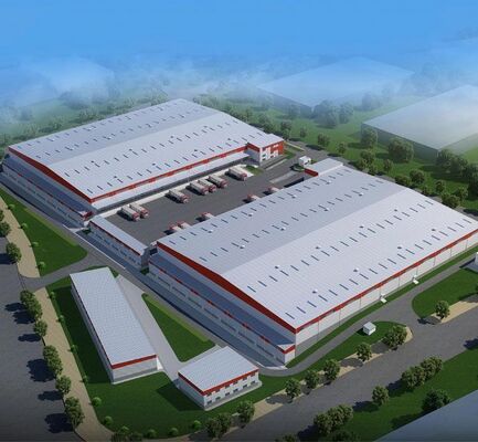 Un atelier de construction en acier construit avec des matériaux Q355/Q235 en provenance de Chine